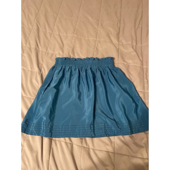 Ecote Blue Elastic Waist A-Line Skirt Junior Medium 100% Polyester Lightweight & - Picture 2 of 3